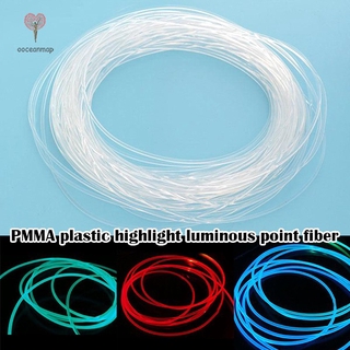 "ready stock" Long 1M PMMA Side Glow Optic Fiber Cable 1.5mm/2mm/3mm Diameter for Car LED Lights Bright