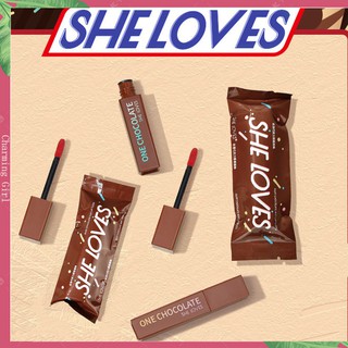 SHELOVES ลิปสติก ช็อคโกแลต เนื้อแมตต์ ติดทน กันน้ำ คัลเลอร์ ริช 8 สี