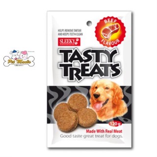 (รสเนื้อ)SLEEKY Tasty Treats ขนมสุนัขอบกรอบ 120g