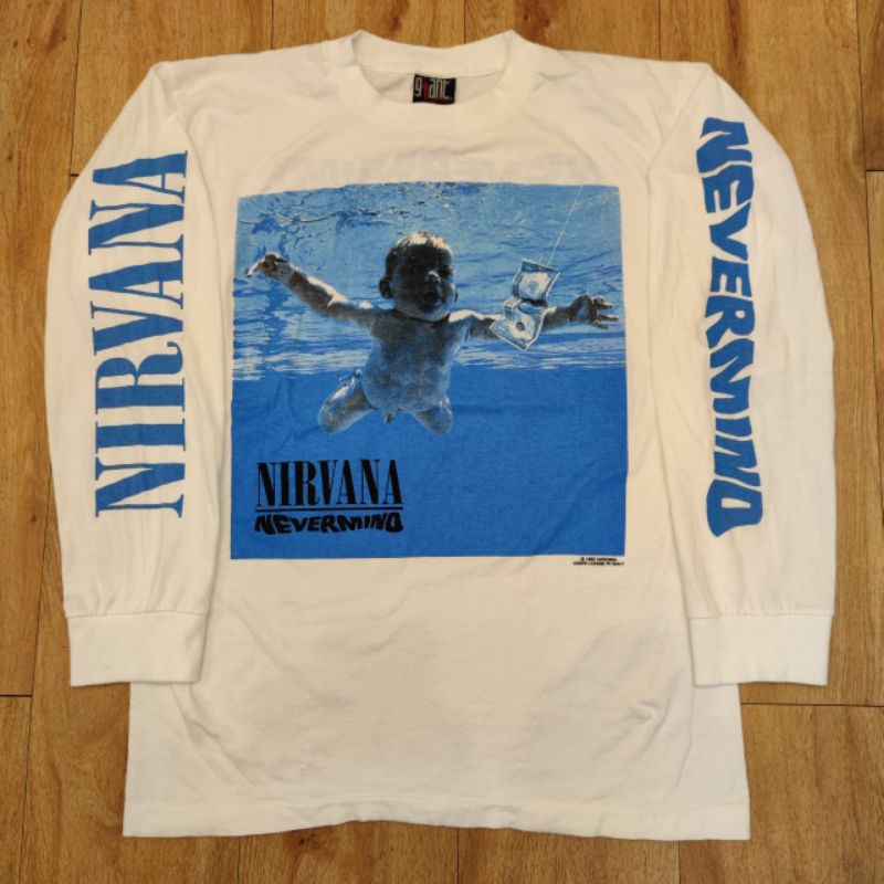 NIRVANA NEVERMIND LONG SLEEVES เสื้อวง แขนยาวจั๊มแขน  ทัวร์ วินเทจ heavy vintage shirt