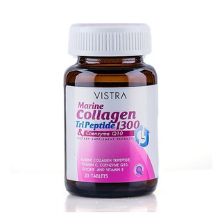 Vistra Marine Collagen TriPeptide 1300 Plus Q10 30เม็ด