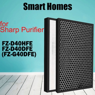 FZ-D40HFE FZ-D40DFE/FZ-G40DFE FZ-G60MFE Air Purifier Filter for Sharp KC-G40E KC-G50E Compatible HEPA + Activated Carbon + Humidifying Filter