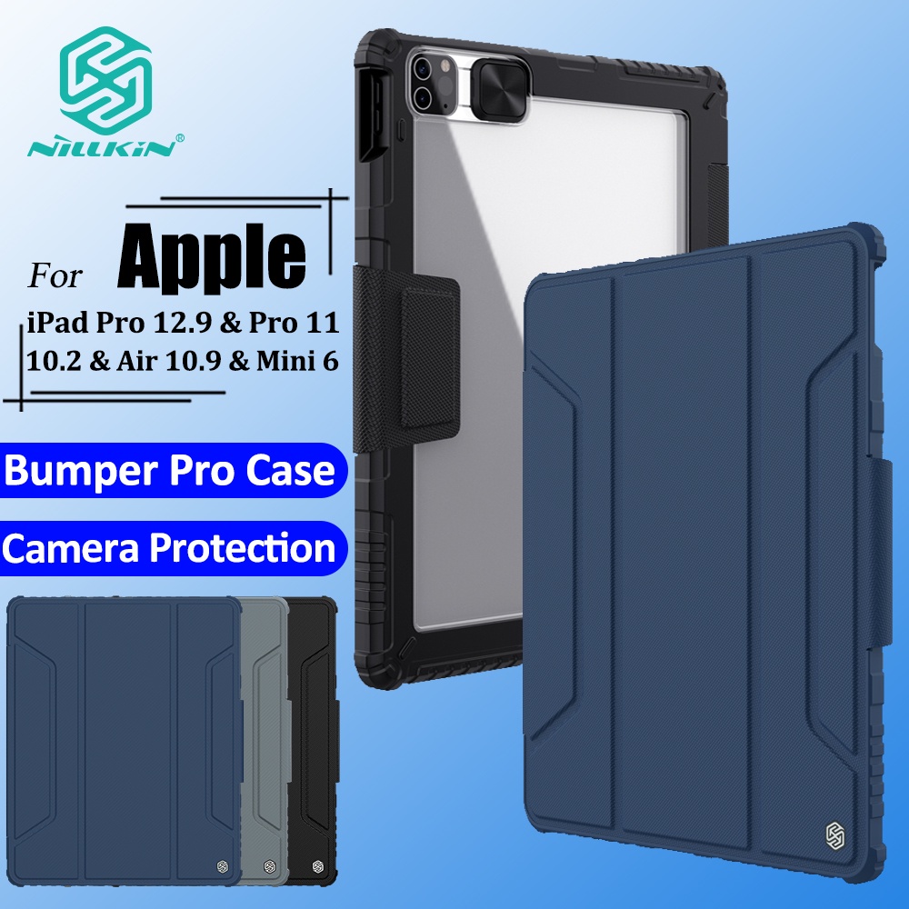 Nillkin 360° ป้องกันกรณีสําหรับiPad Air 11 2026 25 24 Pro 12.9 Pro 11 2021 2020 10.2 8th Mini 6 Air 6 Air 5 Air 4 Air 10.9 2020 กรณีหรูหราโปร่งใสกันกระแทก
