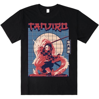 เสื้อยืด พิมพ์ลายโลโก้ Demon Slayer Kamado Tanjiro Grid