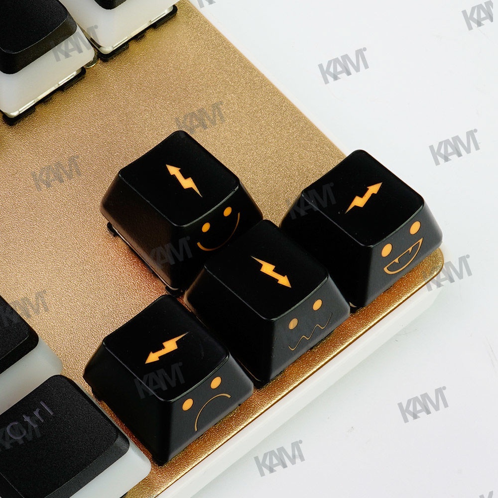 Kam backlight น่ารักฮาโลวีนฟ้าผ่าตุ๊กตาปุ่มลูกศรแป้นพิมพ์เชิงกล WASD บุคลิกภาพ DIY สำหรับไคเชอร์รี่ 