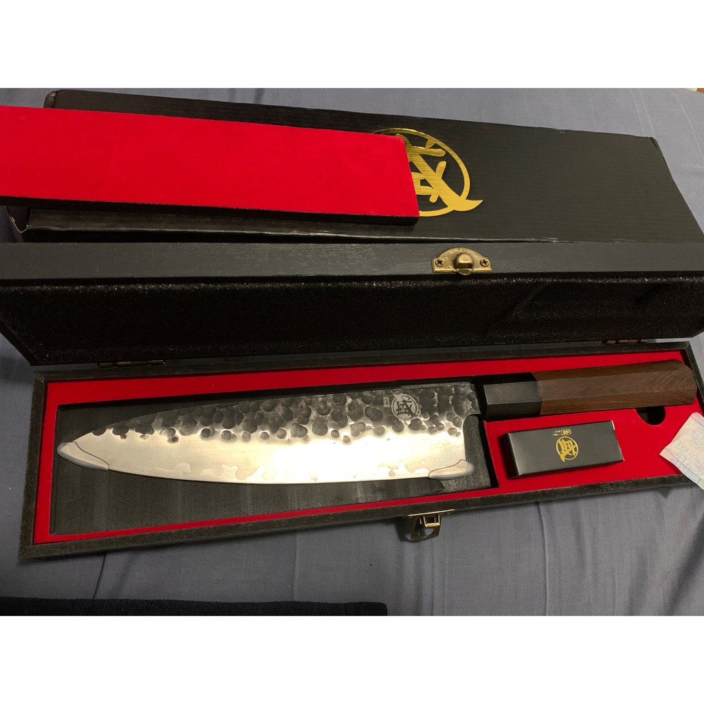 มีดเชฟ (chef knife) มีดเชฟญี่ปุ่น Mitsumoto Sakari 8.5" Gyuto knife, handmade 3-layers ด้ามไม้แท้พร้