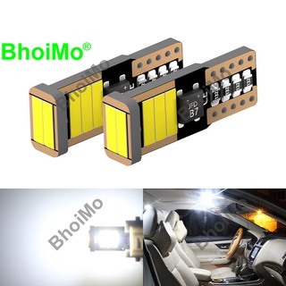 Bhoimo ใหม่ หลอดไฟ T10 W5W LED 8SMD 194 168 7020 DC12v สีขาว สําหรับติดป้ายทะเบียนรถยนต์