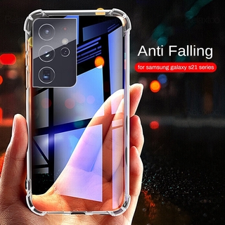 Transparent airbag phone cover for samsung galaxy s21 s 21 ultra plus FE s21fe s21ultra s21plus s21+ 5G TPU silicone shockproof protective phone case casing