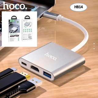 Hoco รุ่นHB14 Easy use Type-C adapter (Type-C to USB3.0+HDMI+PD)