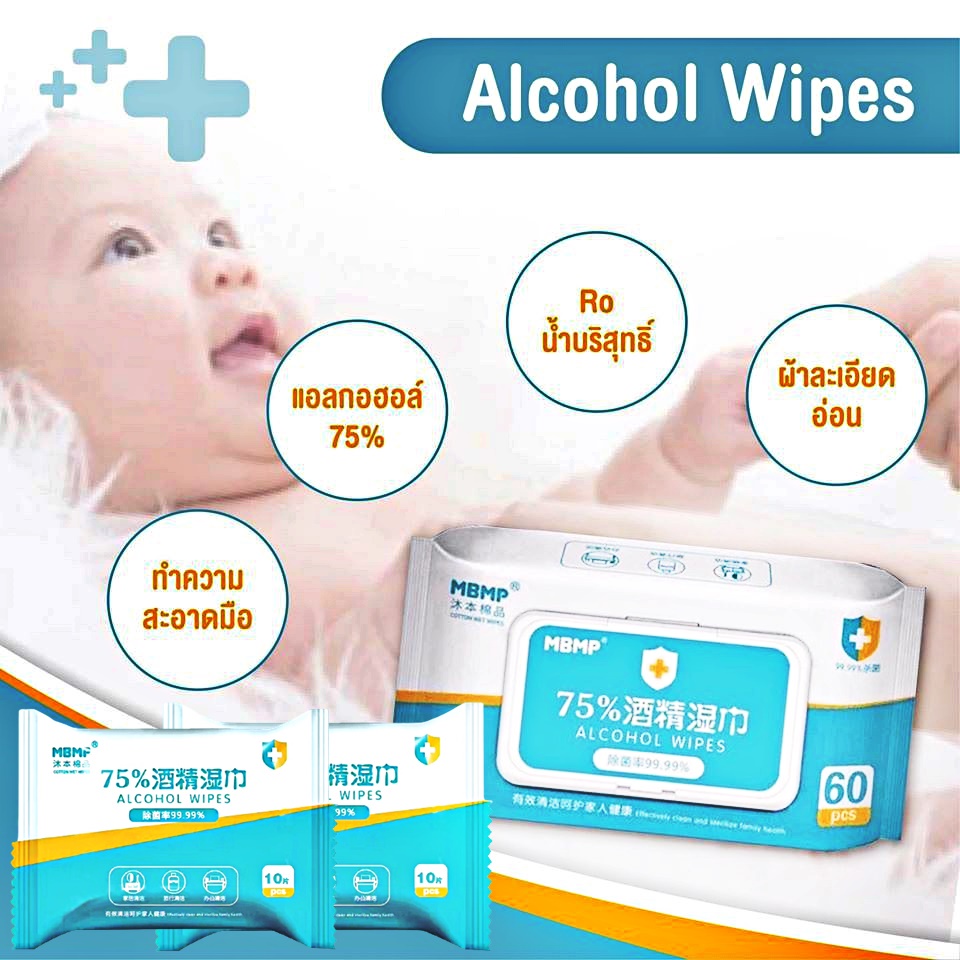 ทิชชู่เปียกแอลกอฮอล์ 75% ทิชชู่​เปียก​ แอลกอฮอล์​75% ทิชชู่ L ก ฮ พร้อมส่ง ทิชชูเปียก