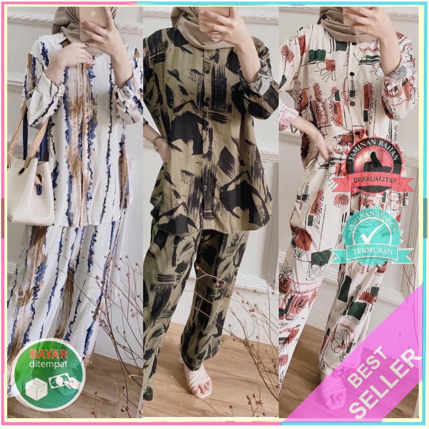 ชุดเดียว RAYON ONE SET PAJAMAS SET WOMEN-ZIONA ONE SET-DAILY SET RAYON