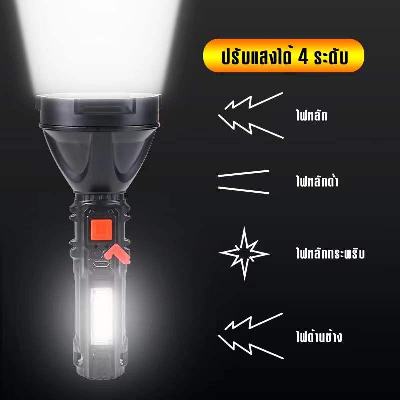 RV169888 ไฟฉายแรงสูง USB Charging Flashlight OSL+COB blub ให้ความสว่างมาก น้ำหนักเบา BL-830 ราคา ถูกที่สุด ดีลบีเคเค แกลเลอรีภาพที่ 3