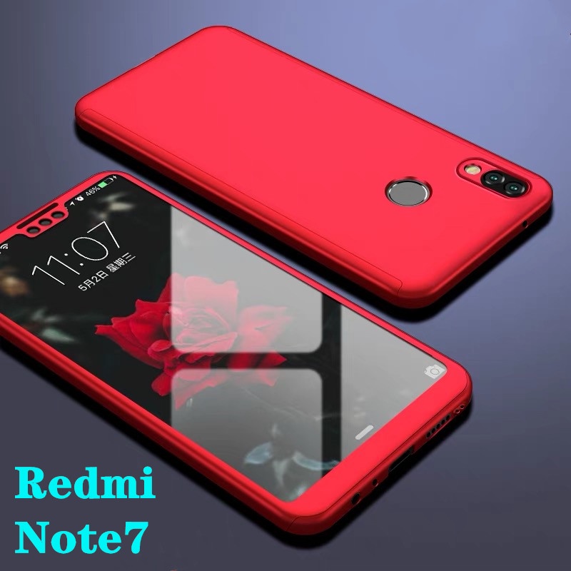 [ มาใหม่ ] Case  Xiaomi Redmi Note7 เคสประกบหน้าหลัง แถมฟิล์มกระจก1ชิ้น เคสแข็ง เคสประกบ 360 องศา