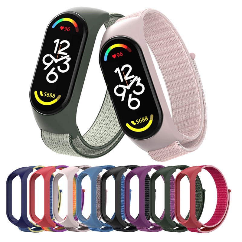 สายนาฬิกาข้อมือไนล่อน ระบายอากาศ แบบเปลี่ยน สําหรับ Xiaomi Mi Band 7 5 6 4 3 Miband 7