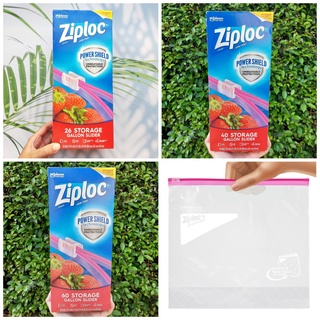 (Ziploc®) Storage Gallon Slider 26, 40, 60 Bags ถุงเก็บอาหาร ถุงอเนกประสงค์ Power Shield Technology