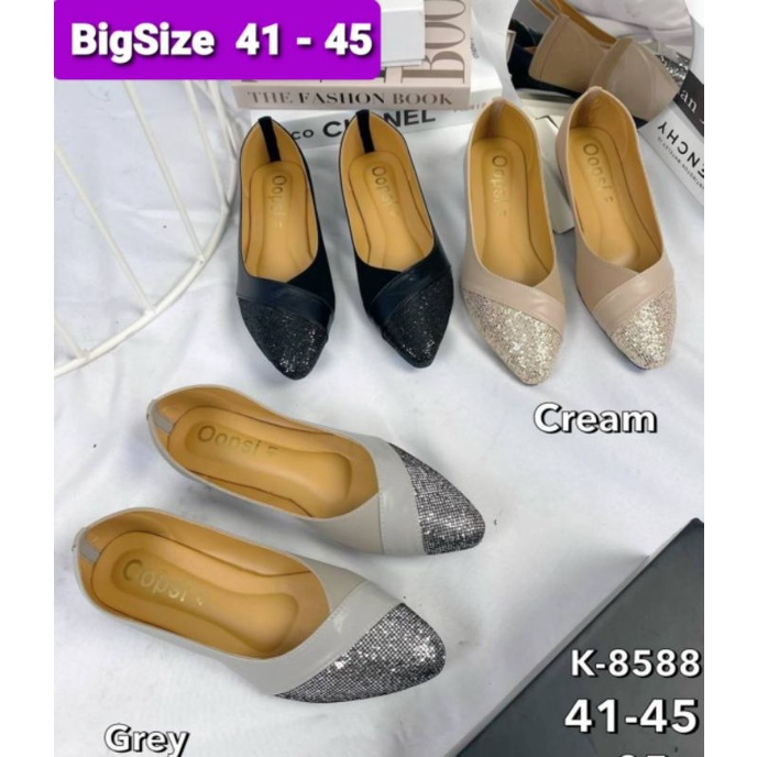 รองเท้าคัทชู  Bigsize ไซส์ใหญ่ 41- 45  แบบกริสเตอร เนื้อละเอียด สำหรับสาวไซด์ใหญ่ งานสวย เก๋ไก๋ คะ