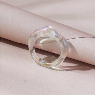 แหวนชังกี้สีโฮโลแกรม hologram hollow out plastic ring