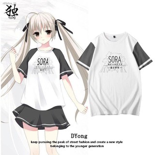 ∈Yuanzhikong Animation Peripheral Kasugano Dome Girl เสื้อยืดแขนสั้นสองมิติ Casual Breathable Top Clothes Ins [โพสต์เมื่