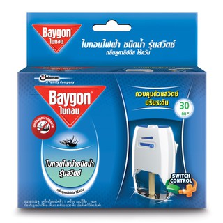 BAYGON ไบกอน เครื่องไล่ยุงไฟฟ้า ชนิดน้ำ รุ่นสวิตช์ กลิ่นยูคาลิปตัส 30 คืน