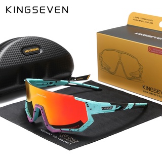 Kingseven แว่นตากันแดด UV400 เลนส์โพลาไรซ์ 3 เลนส์ สําหรับผู้ชาย และผู้หญิง เหมาะกับการขี่รถจักรยาน MTB Road