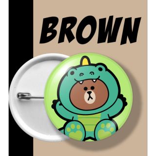 เข็มกลัด BROWN DINO GREEN