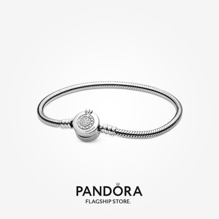 Pandora สร้อยข้อมือเงิน 925 จี้มงกุฎงู ของขวัญวันเกิด คริสต์มาส