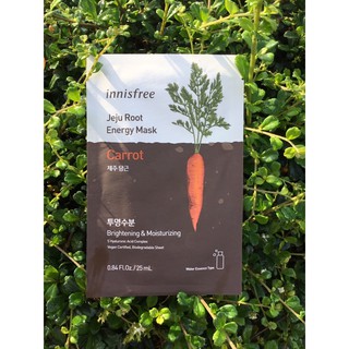 innisfree jeju root energy mask carrot 25ml จำนวน 1 แผ่น ของแท้ ฉลากไทย