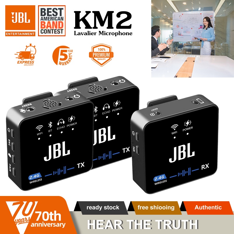 JBL_KM2 microphone wireless MK2 ไมโครโฟน UHF ไมโครโฟนไร้สาย ไมค์บลูทูธ ไมค์ Wireless Microphone สำหร