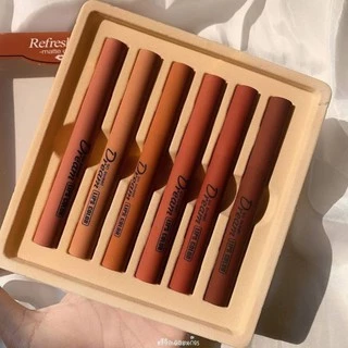 ส่ง​ฟรี​/ส่ง​ไว​ ลิปสติก​ เซตลิป Heng fang Lip ลิป ได้ทั้งเซต 6 สี 6 แท่ง โทนอิฐ เนื้อแมทกำ​มะ​หยี่​ ลิปกันน้ำ ติดทน 4u2