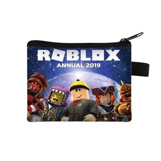 กระเป๋าสตางค์เหรียญ ซิปสั้น ขนาด 13.5x11 ซม. ลายเกม Roblox พร้อมห่วงพวงกุญแจ สําหรับนักเรียน