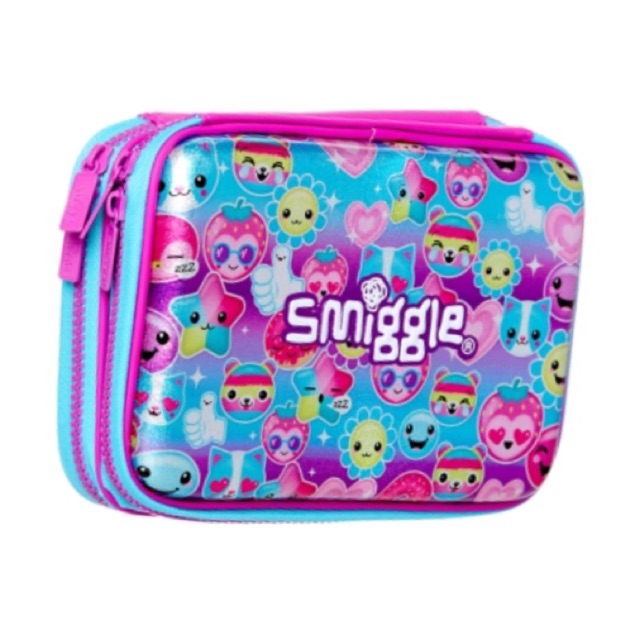 Smiggle กล่องใส่ดินสอ มีกลิ่นหอม รุ่น Double Up (ของแท้ ของใหม่ 100% มีป้ายห้อย) มีช่องซิป2ช่อง ตามร