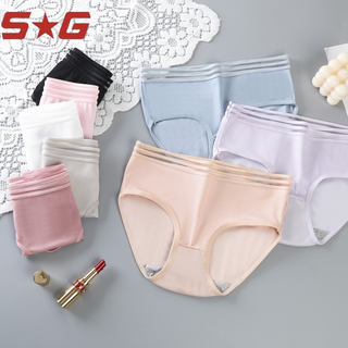 Shining glamour 3669# กางเกงในมาใหม่ เอวสูงน่ารัก เก็บพุง ลายน่ารัก เอวมีความแบ๊ว ผ้าไนลอน ลายริ้ว