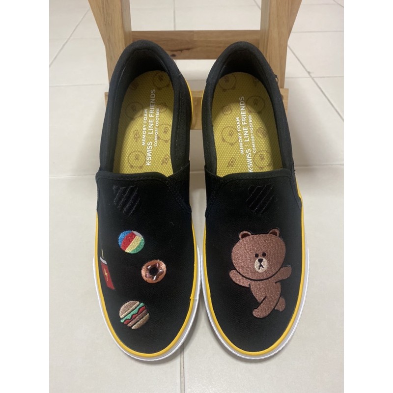 K-SWISS Court Vulc Slip-On LINE FRIENDS รุ่น LIMITED จาก kswiss รองเท้า สลิปออน รองเท้าผ้าใบ