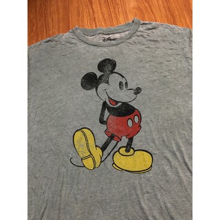 เสื้อยืดผ้าฝ้ายพิมพ์ลายแฟชั่นเสื้อยืดมือสอง MICKEY MOUSE DISNEY Size XL มือ2