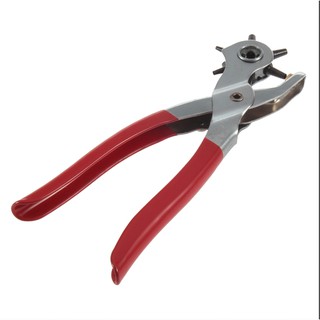 เครื่องเจาะรูเข็มขัด 6 ขนาด ด้ามแดง (Belt hole puncher plier)