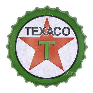 ป้ายสังกะสีวินเทจ Texaco (ฝาจีบ)