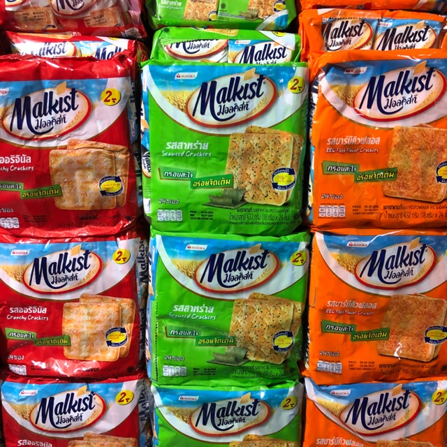 ขนมปังแผ่นกรอบ malkist (แพ็ค 24 ห่อเล็ก)