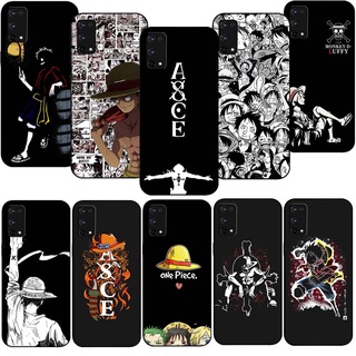 Sl35 เคสโทรศัพท์มือถือซิลิโคน TPU แบบนิ่ม ลายอนิเมะ One Piece Luffy สีดํา สําหรับ Realme 8 4G 8 5G 8 Pro XT X2 Pro