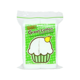 [ลดเพิ่ม120.- ใส่โค้ดINCMM11] Great cotton สำลีเช็ดหน้าชนิดรีดข้าง ขนาด 5*6 ซม. บรรจุห่อละ 100 แผ่น ความงาม สำลีเช็ดหน้า