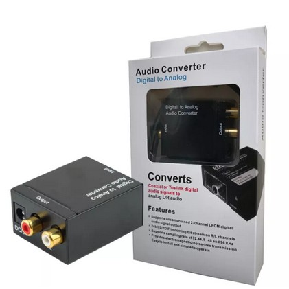 Audio Converter Optical Digital to Analog Audio Converter อะแดปเตอร์ DAC 2.1CH Toslink ไปยัง Analog Audio Converter RCA