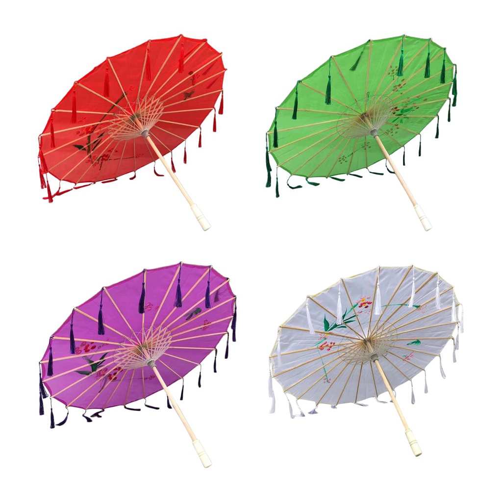 Ukallaite Chinese Vintage DIY Paper Umbrella Wedding Decor Photo Shoot Parasol Dance Props Classical Handmade Oil Paper Umbrella 1 x Paper Umbrella 20cm 