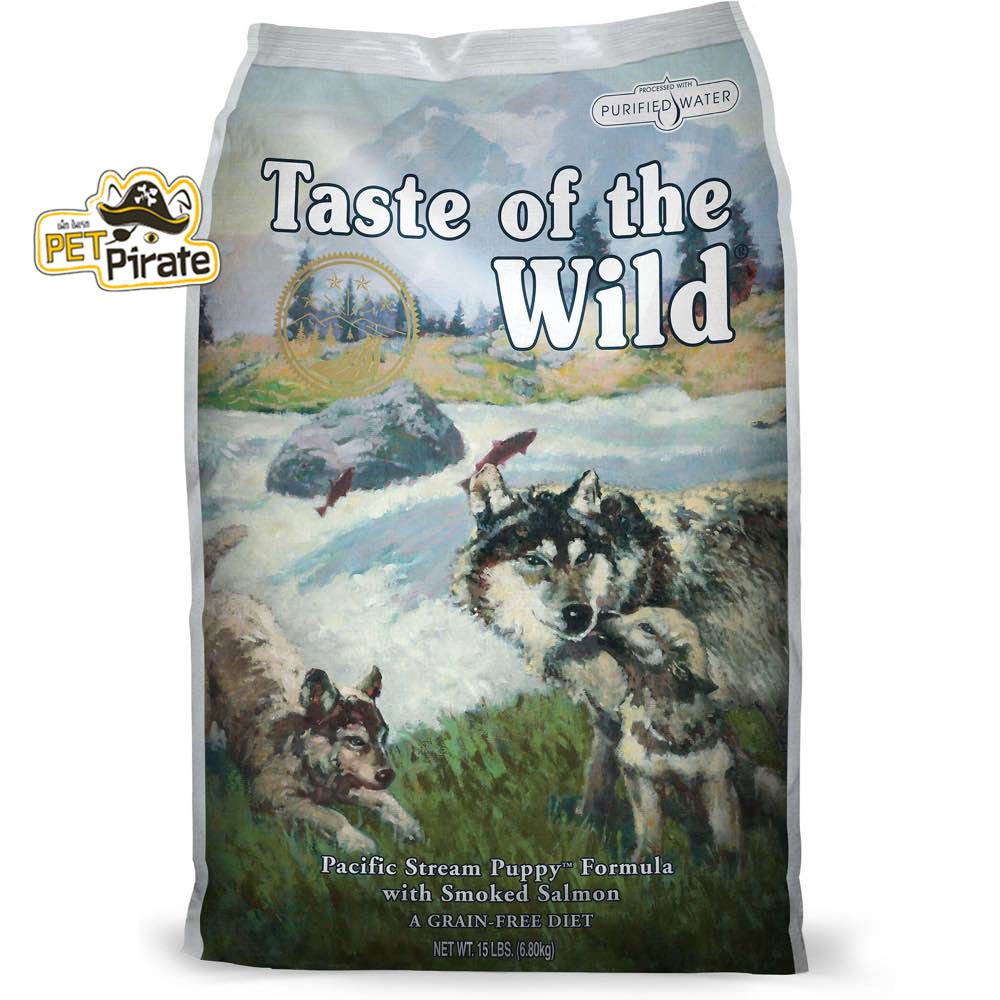 Taste of the Wild อาหารเม็ดสำหรับลูกสุนัข โฮลิสติก เกรนฟรี สูตรสโมคแซลมอน อาหารเม็ดหมา อาหารลูกหมาเม็ดเล็ก [680 กรัม]