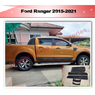 กันรอยข้าง กาบข้าง กันกระแทก Ford Ranger 2012-2018 เรนเจอร์ รุ่น 4 ประตู งาน ABS สีดำด้าน (Artimo Style)