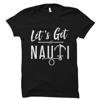 เสื้อยืดผ้าฝ้ายGILDAN เสื้อยืด พิมพ์ลาย Like Let S Get Nauti แบบกําหนดเอง สําหรับผู้ชาย และผู้หญิงL XL  XXL 3XL