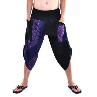 Samurai pants กางเกงซามูไร ฟรีไซซ์  (Unisex) กางเกง4 ส่วน กางเกงผ้าฝ้าย