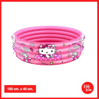 สระกลม สระว่ายน้ำ 4 ลอน กันลื่น ขนาด 5 ฟุต ลาย Hello Kitty Ben10 และอเวนเจอร์ส (150*40 Cm.) สระน้ำเป่าลม ของเล่น