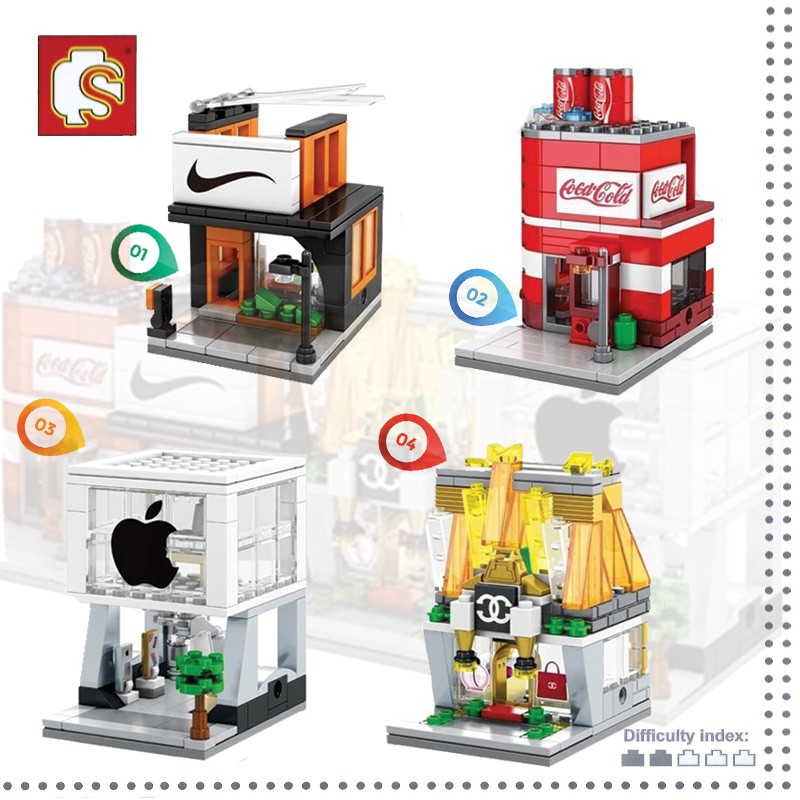 ตัวต่อเลโก้ชุดร้านค้า ไนกี่, โคคาโคลา, แอบเปิ้ล, ชาแนล (SEMBO BLOCK LEGO)