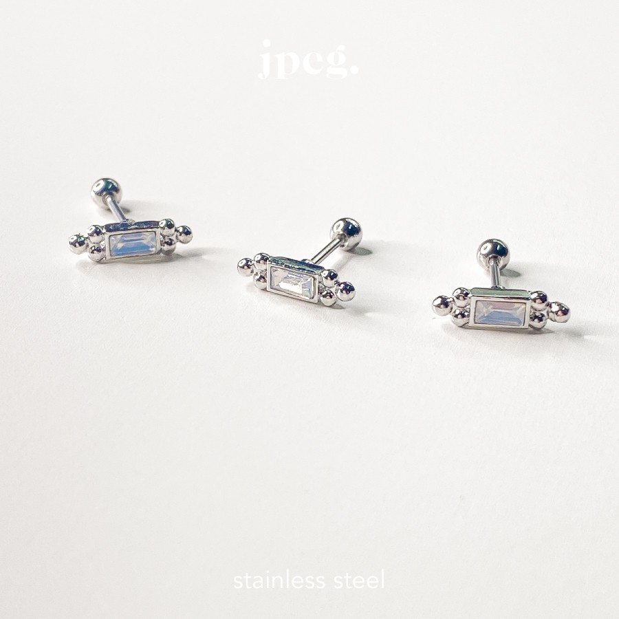 JPEG Knit Gem Piercing (Stainless Steel) จิวหู