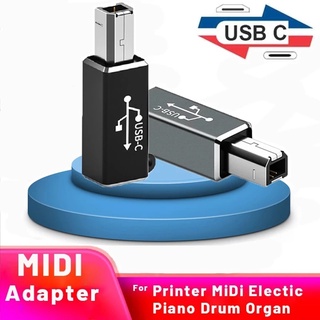 New Anti-lost Data Transfer MIDI Converter, Portable Metal USB Type C Connector, USB-C Female To USB B Male Adapter for Printer Electric Piano Drum Organ