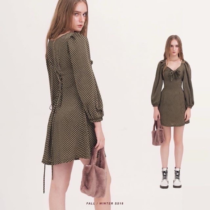 Greenie Dress Gaha.mixx เดรสแขนพัฟสั้น